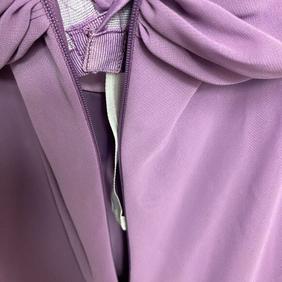 Elegant David’s Bridal long strapless dress /gown chiffon flowing purple - Picture 12 of 12